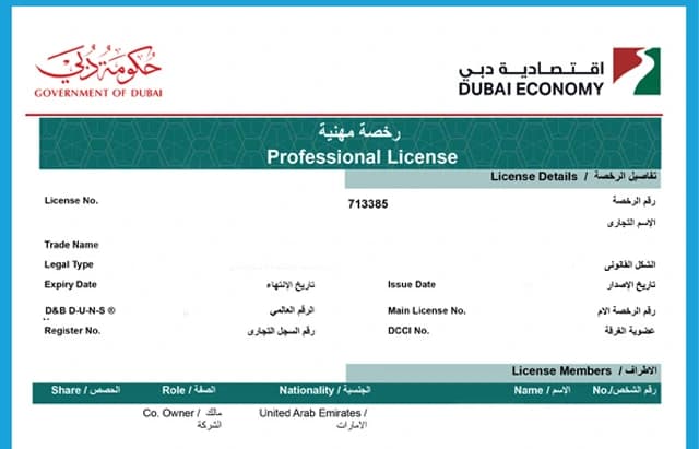 Professional License in Dubai, UAE Professional License in Dubai, UAE