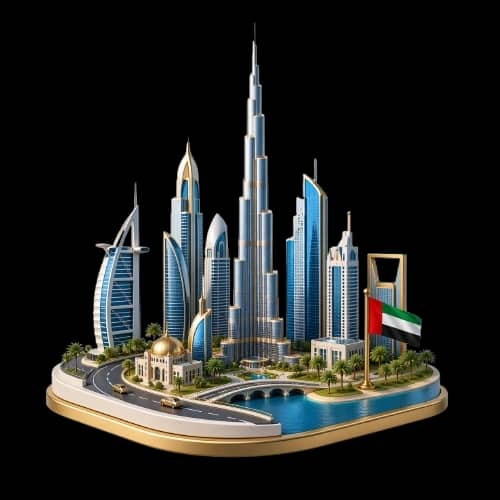Dubai mainland skyline Dubai mainland skyline