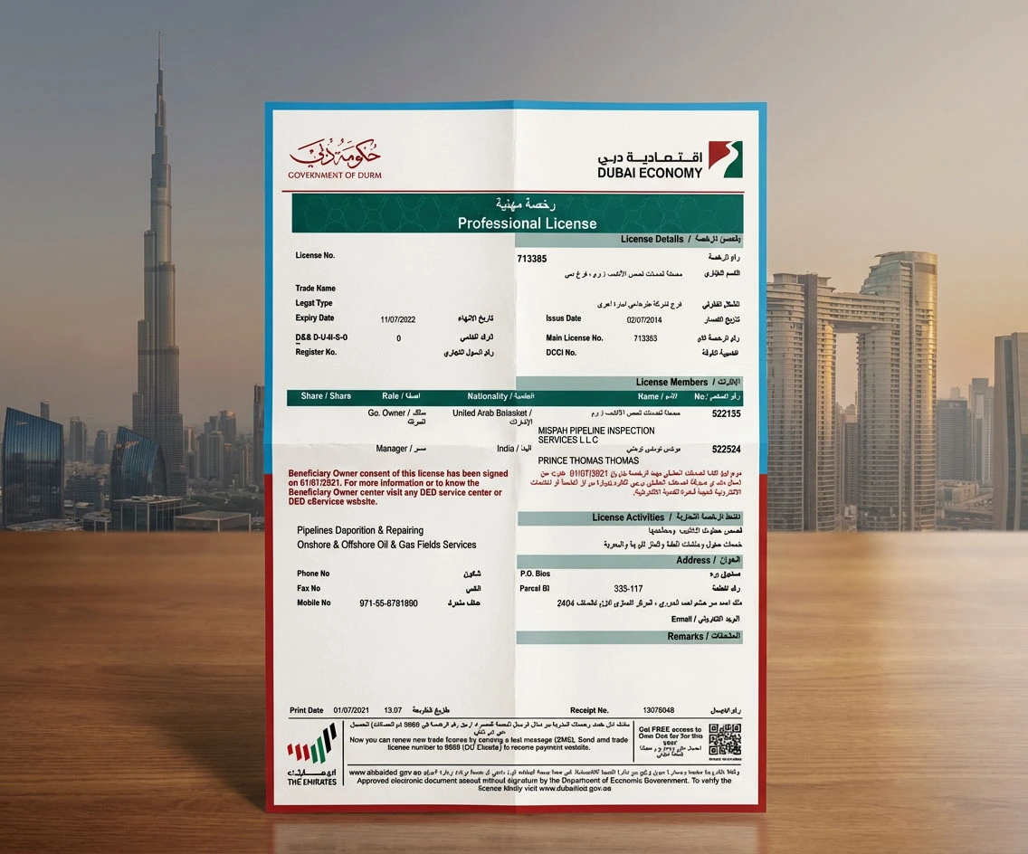 Professional License in Dubai